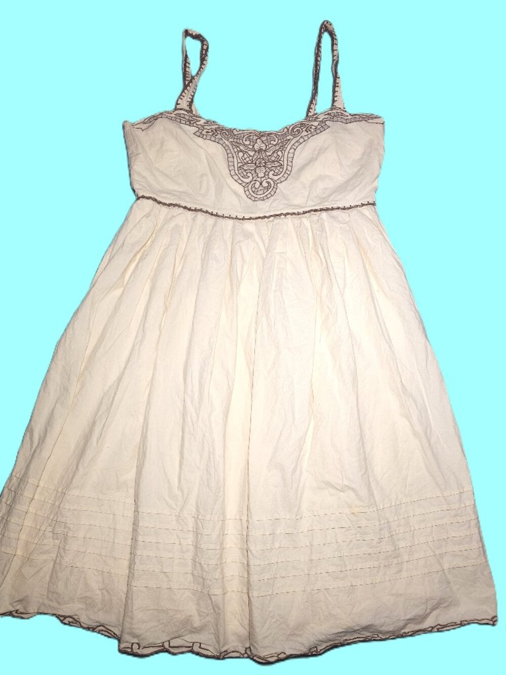 Viola Dress Tan Bow Sundress Sleeveless 12